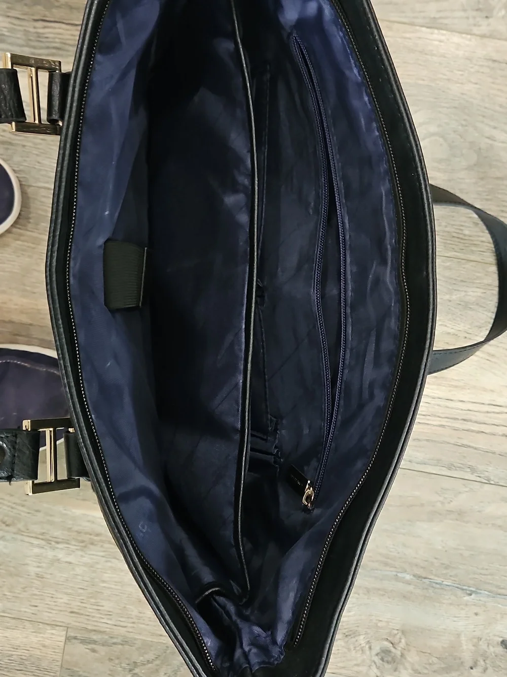Kenneth Cole Reaction Black Tote with Gold Accents Fits Computer